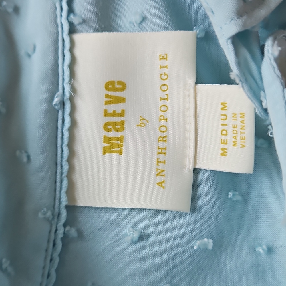 Anthropologie Maeve Blue Rosa Swiss Dot Blouse - Picture 6 of 7